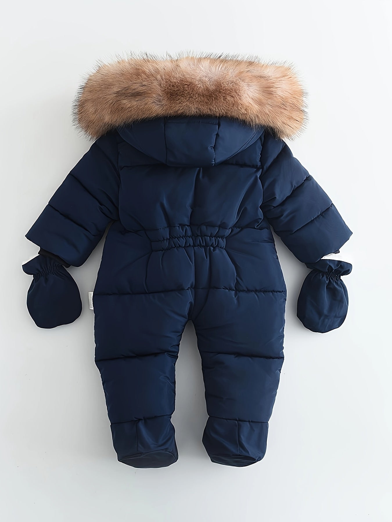 Baby Snowsuit with Hood, Quilted Infant Winter Bunting