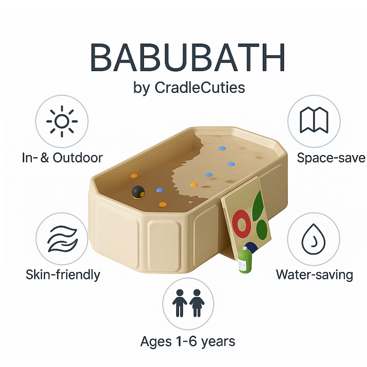 BabuBath Foldable Baby Bathtub