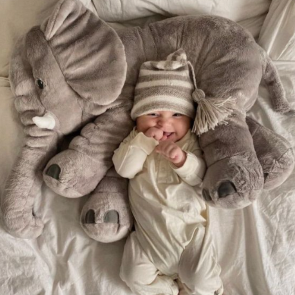 Cuddly Elephant Plush Pillow for Babies, 16 or 24 in