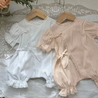Short-sleeved jumpsuit made from Egyptian cotton