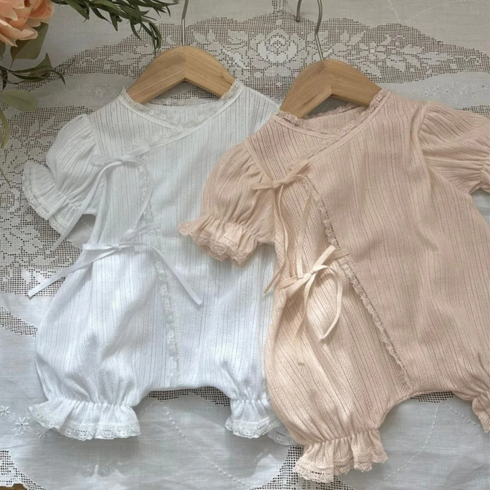 Short-sleeved jumpsuit made from Egyptian cotton