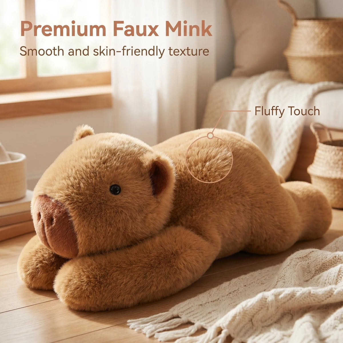 Capybara Weighted Stuffed Animal, 2.2 lb Long Arm Plush
