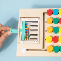 Wooden Slide Puzzle Busy Board, Color Matching Logic Game