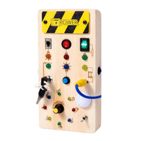 Wooden LED Busy Board with Light Switches for Toddlers