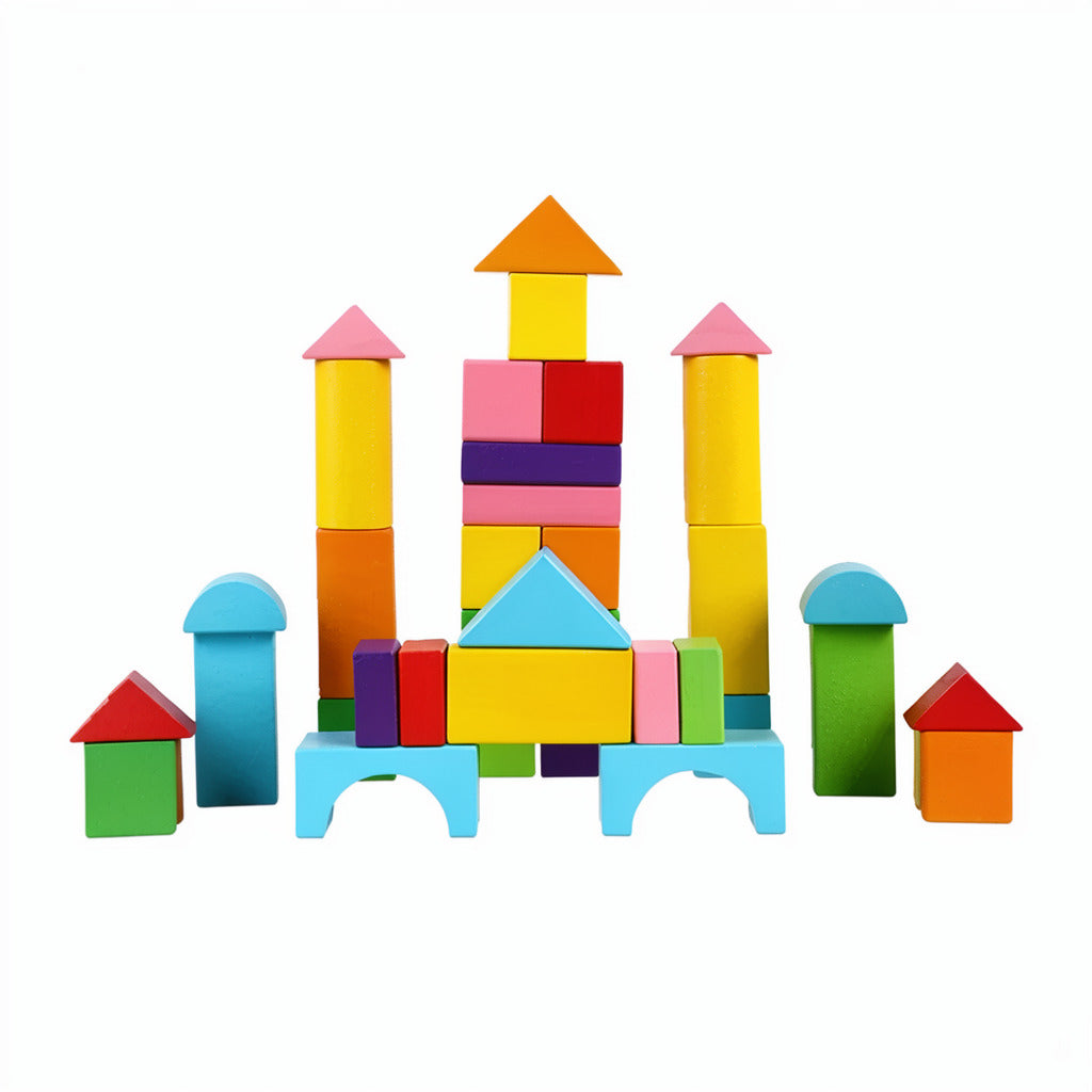 Wooden Blocks for Toddlers, Colorful Stacking Set 40-100pc