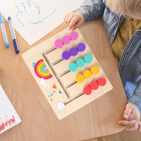 Wooden Slide Puzzle Busy Board, Color Matching Logic Game