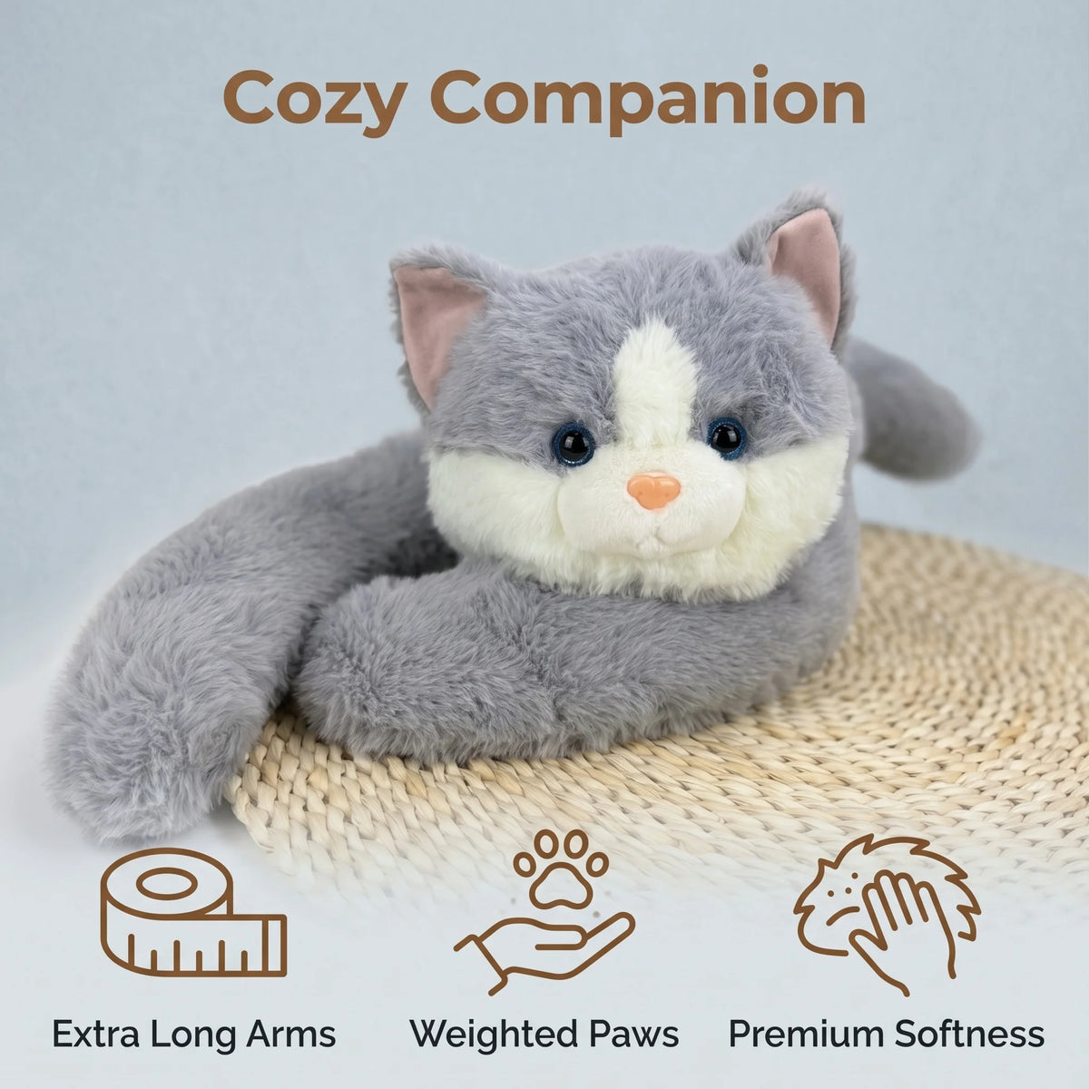 Long Arm Weighted Stuffed Animal, 21 Animal Styles