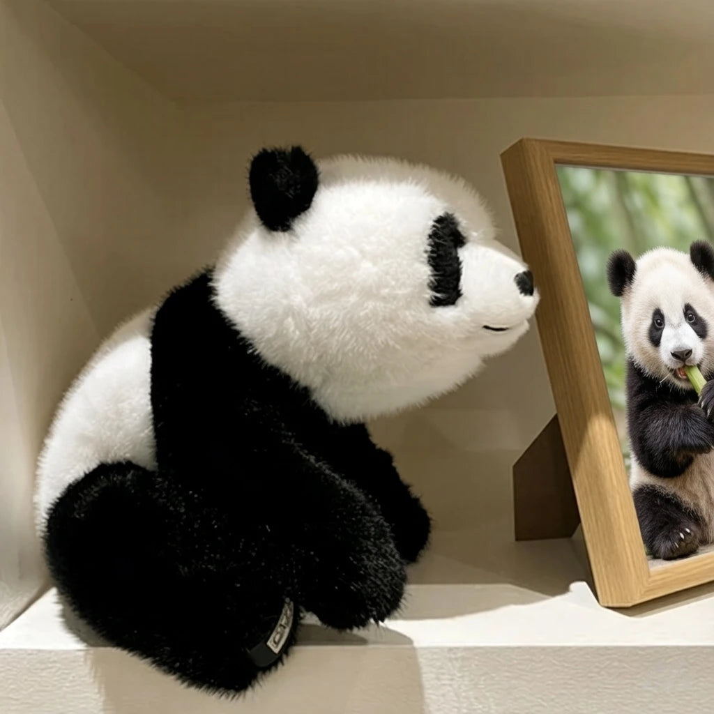 Realistic Panda Weighted Stuffed Animal, 11.8 in Plush