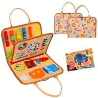 Toddler Busy Board Travel Bag, Montessori Felt Activity Toy
