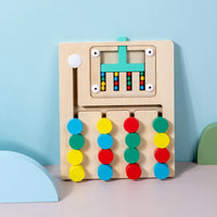 Wooden Slide Puzzle Busy Board, Color Matching Logic Game