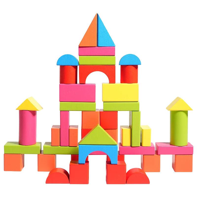 Wooden Blocks for Toddlers, Colorful Stacking Set 40-100pc