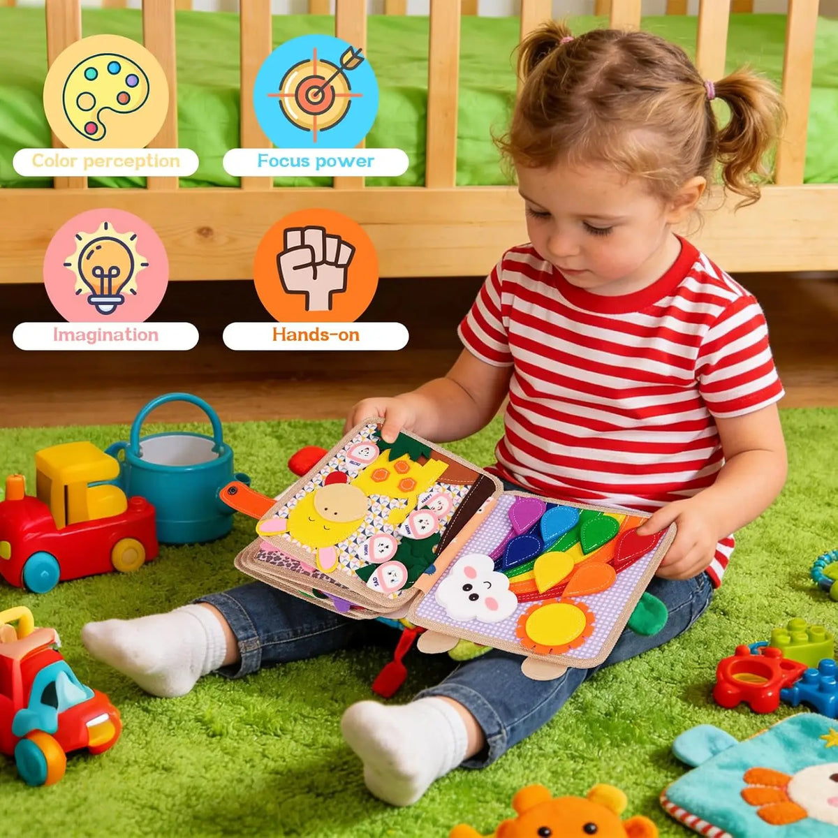 Giraffe Busy Book, Felt Busy Board for Toddlers