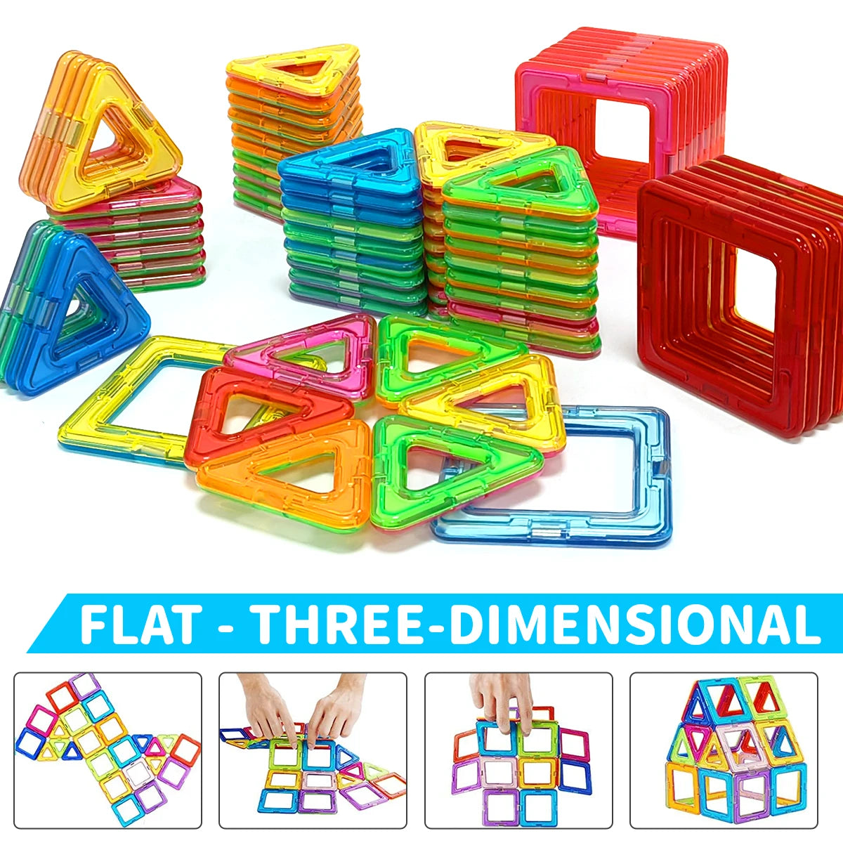 Magnetic Tiles for Kids, STEM Building Set 20 to 84 Pcs