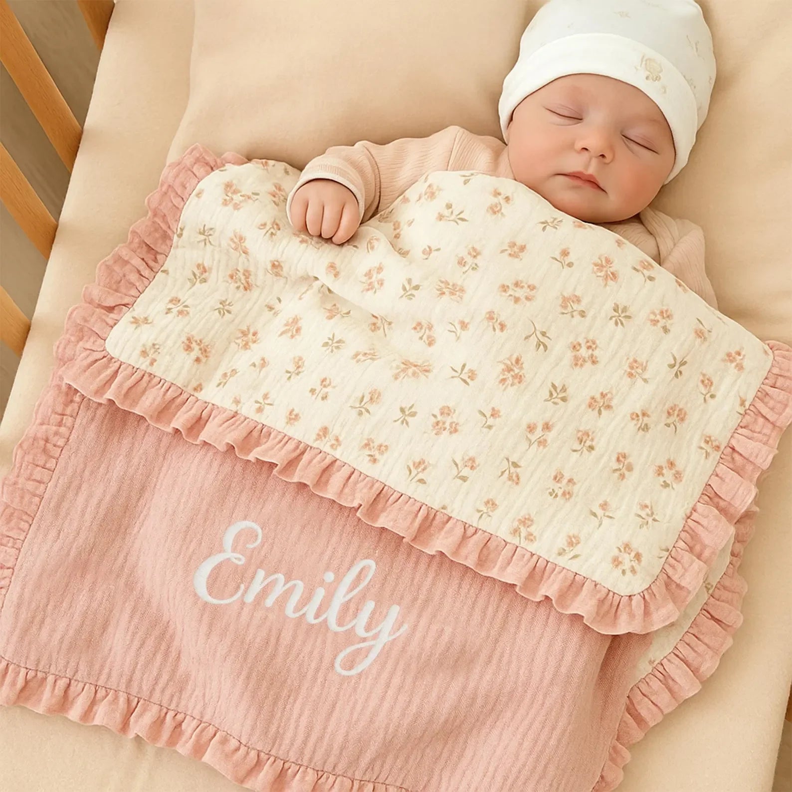 Personalized Baby Blanket, 6-Layer Muslin Swaddle Blanket
