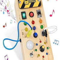 Wooden LED Busy Board with Light Switches for Toddlers