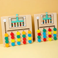 Wooden Slide Puzzle Busy Board, Color Matching Logic Game