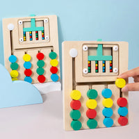 Wooden Slide Puzzle Busy Board, Color Matching Logic Game