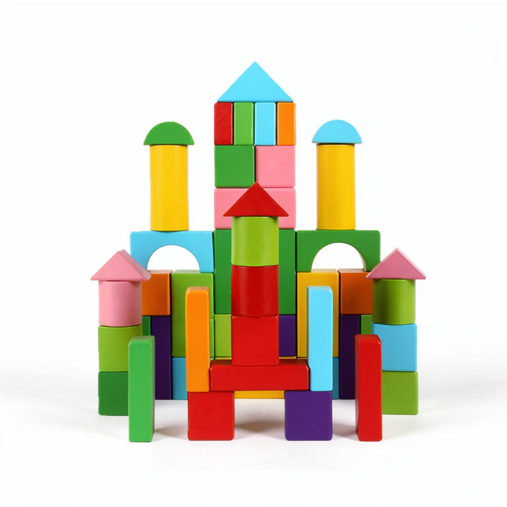 Wooden Blocks for Toddlers, Colorful Stacking Set 40-100pc