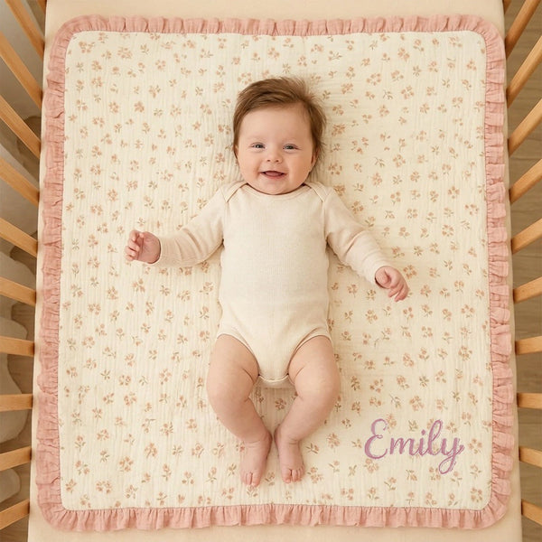Personalized Baby Blanket, 6-Layer Muslin Swaddle Blanket
